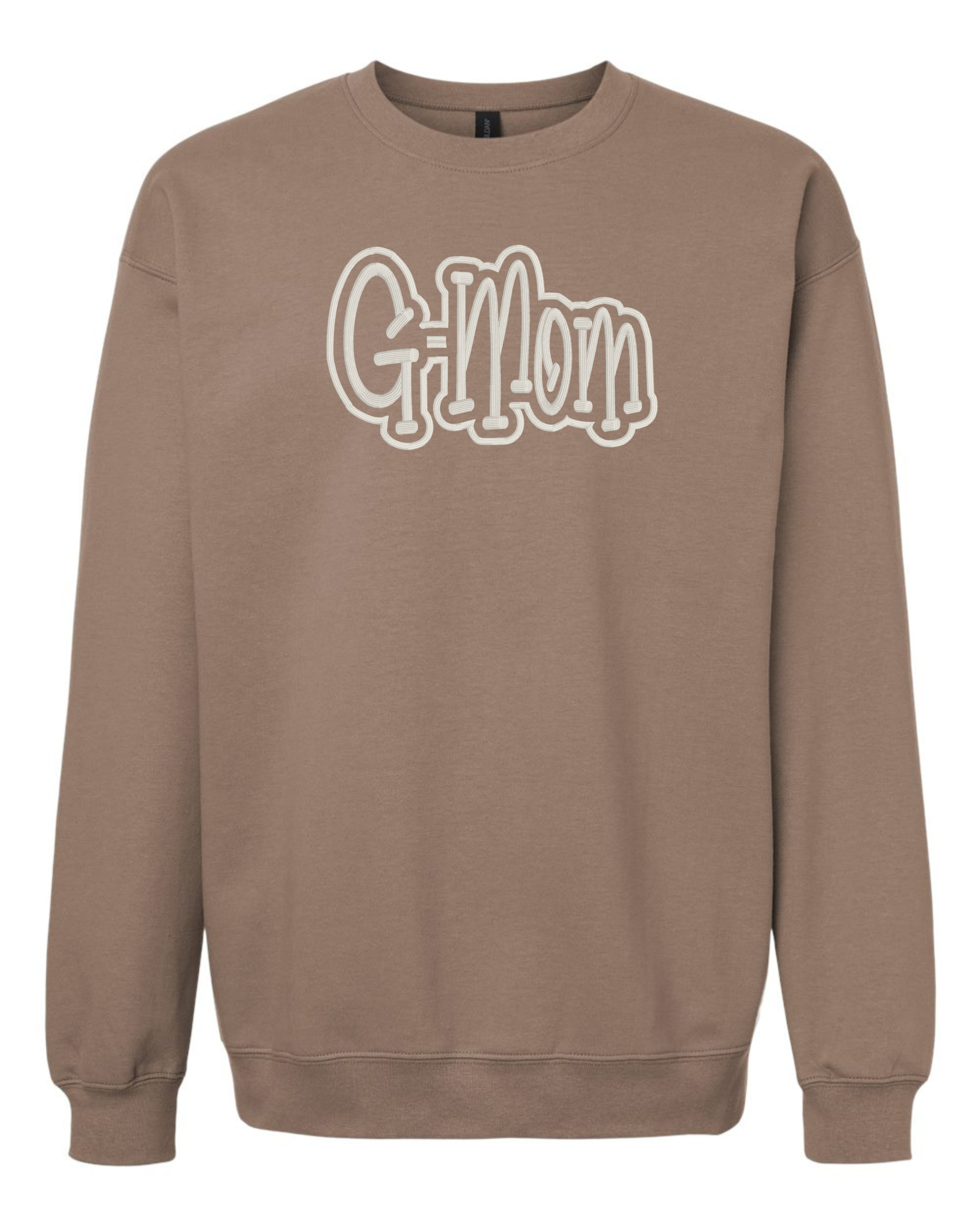 3D Puff Custom Embroidered Outline Monogram or Name Crewneck Sweatshirt
