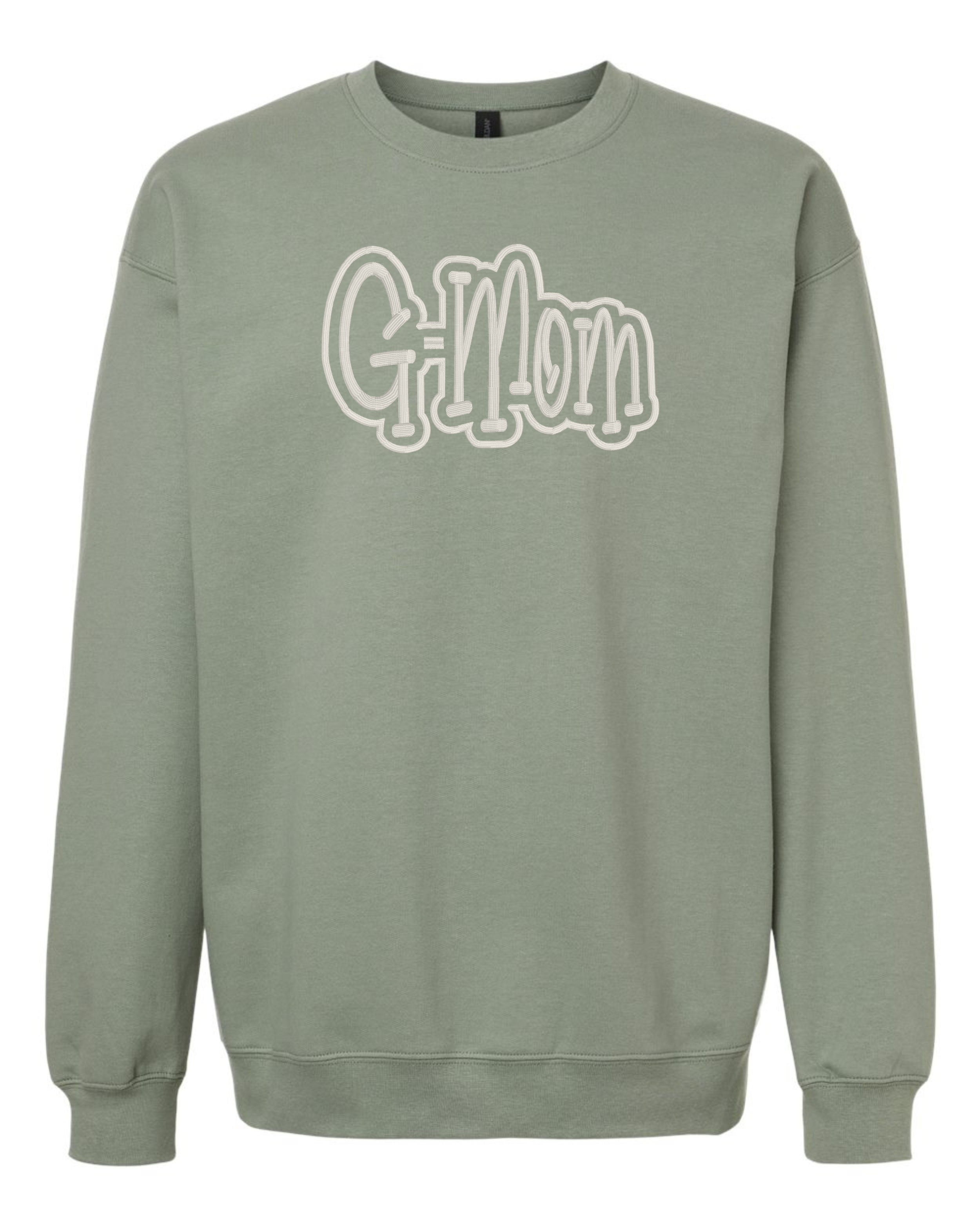 3D Puff Custom Embroidered Outline Monogram or Name Crewneck Sweatshirt
