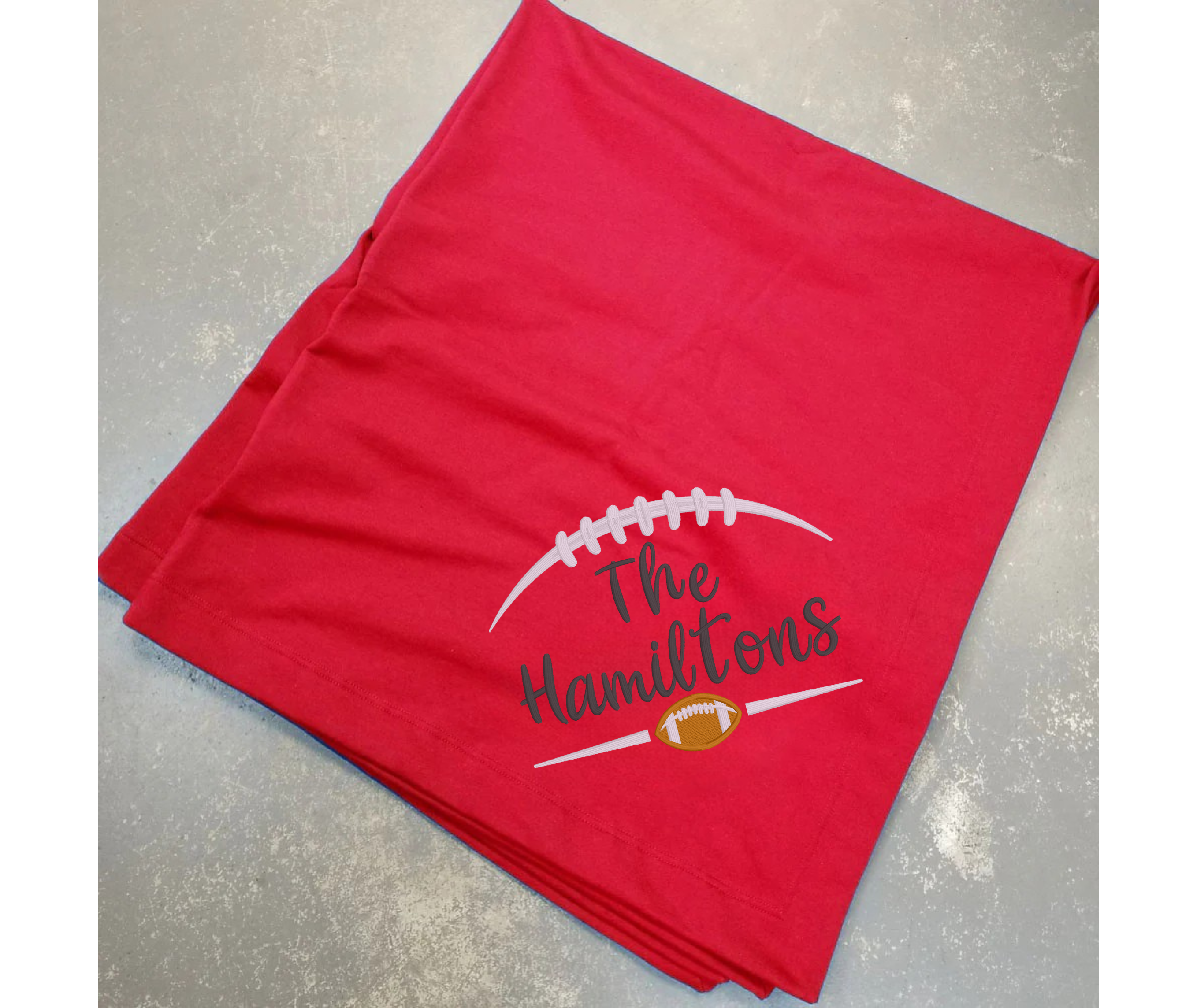 Personalized Football Stadium Blanket | Custom Embroidered Family Throw