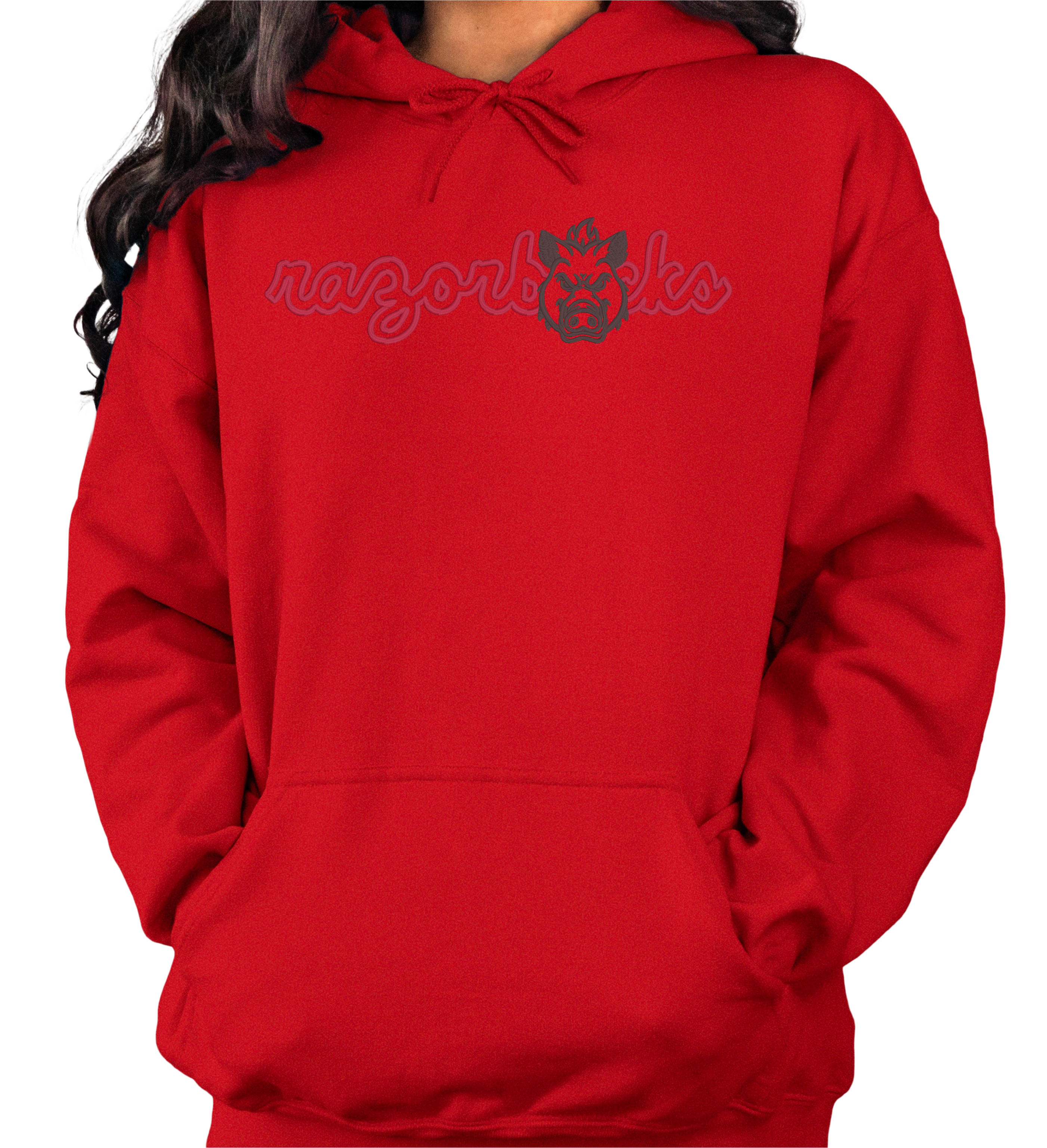 Razorbacks Vintage Hog Embroidered Hoodie or Sweatshirt