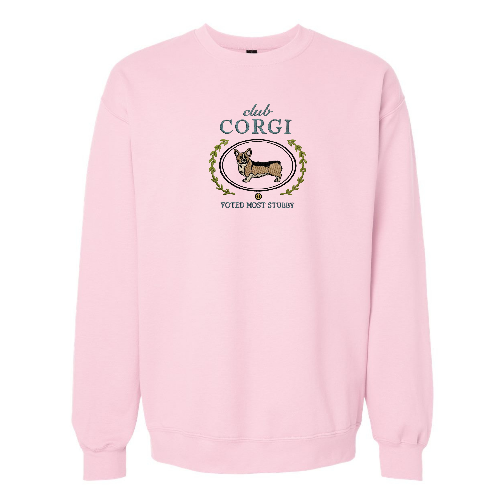 Club Corgi Embroidered Sweatshirt “Voted Most Stubby” Cozy Crewneck for Dog Lovers