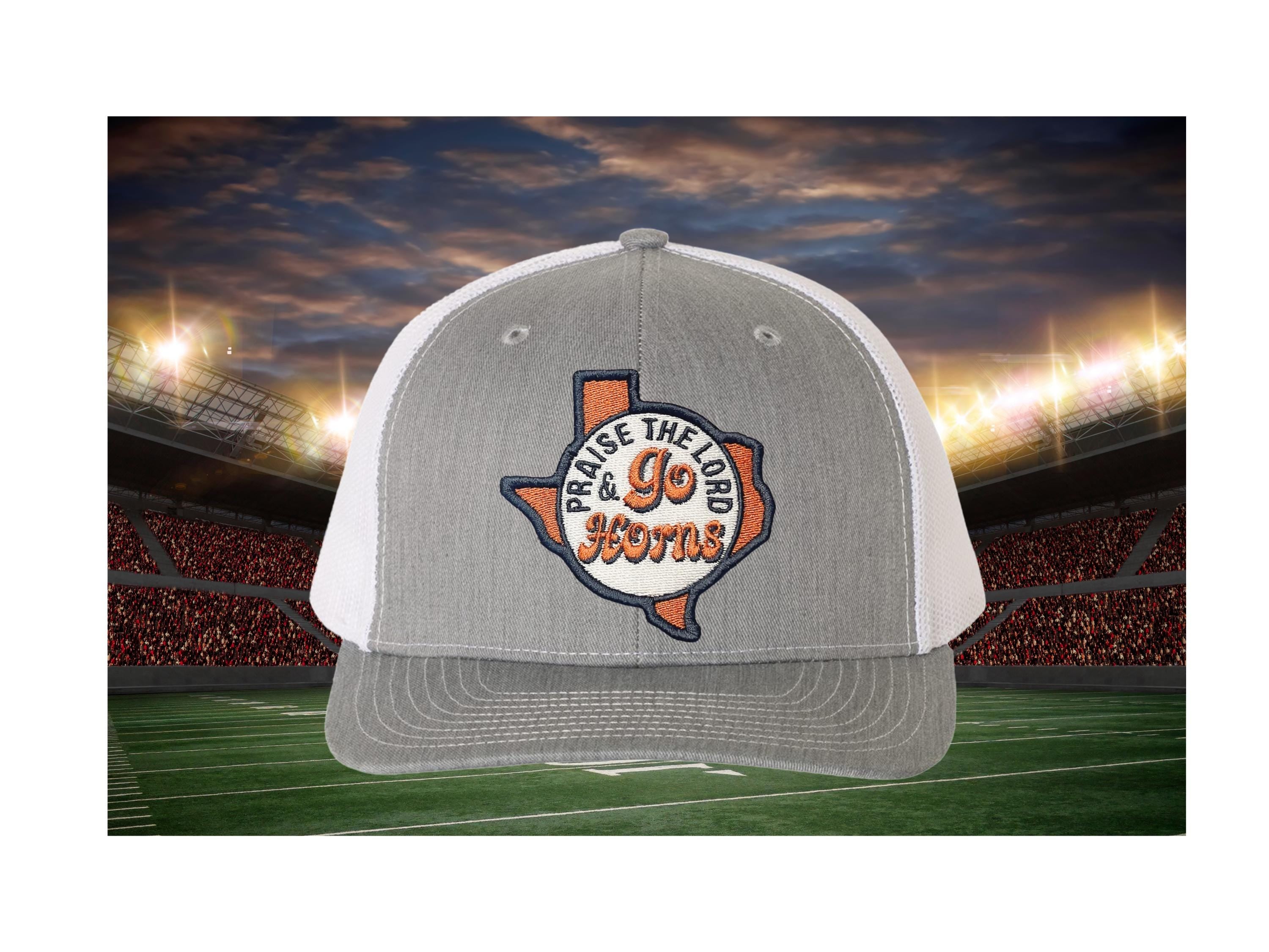 Praise the Lord and Go Horns Trucker Cap