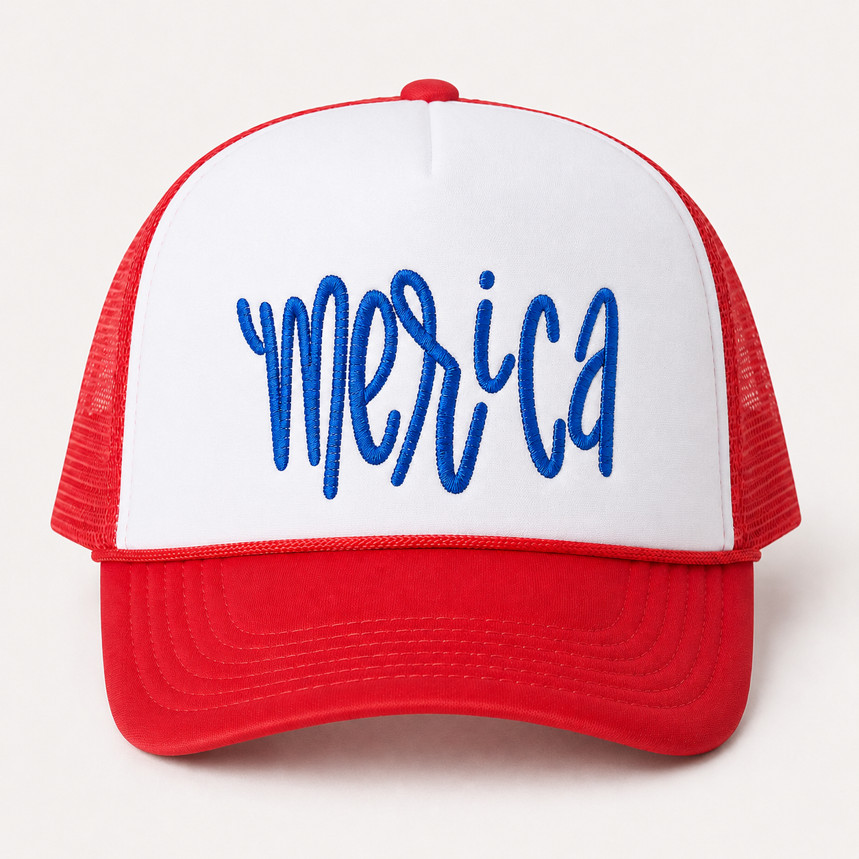’Merica Embroidered Foam Rope Trucker Hat