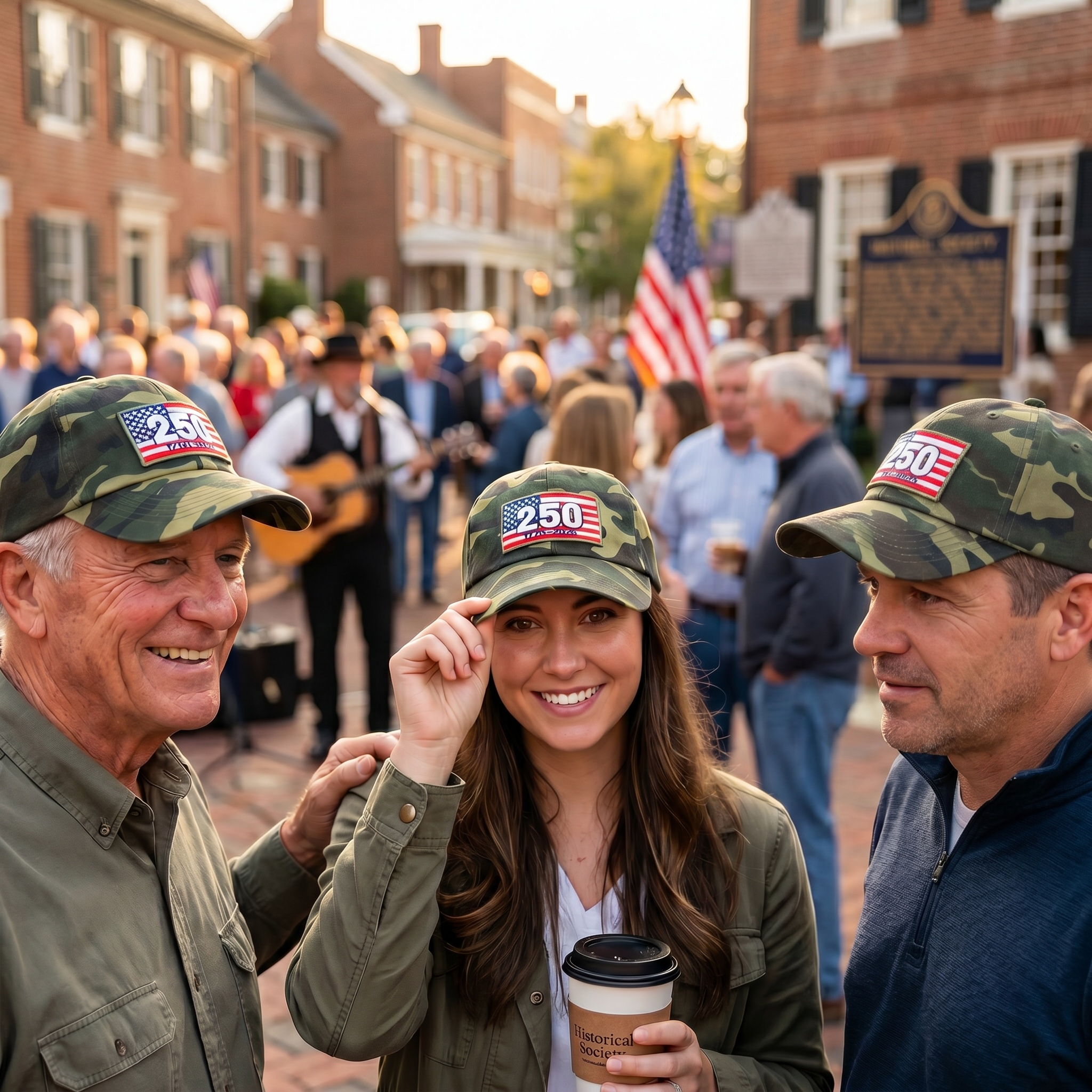 250 Puff Patch Dad Hat Iconic Patriotic Embroidered Cap