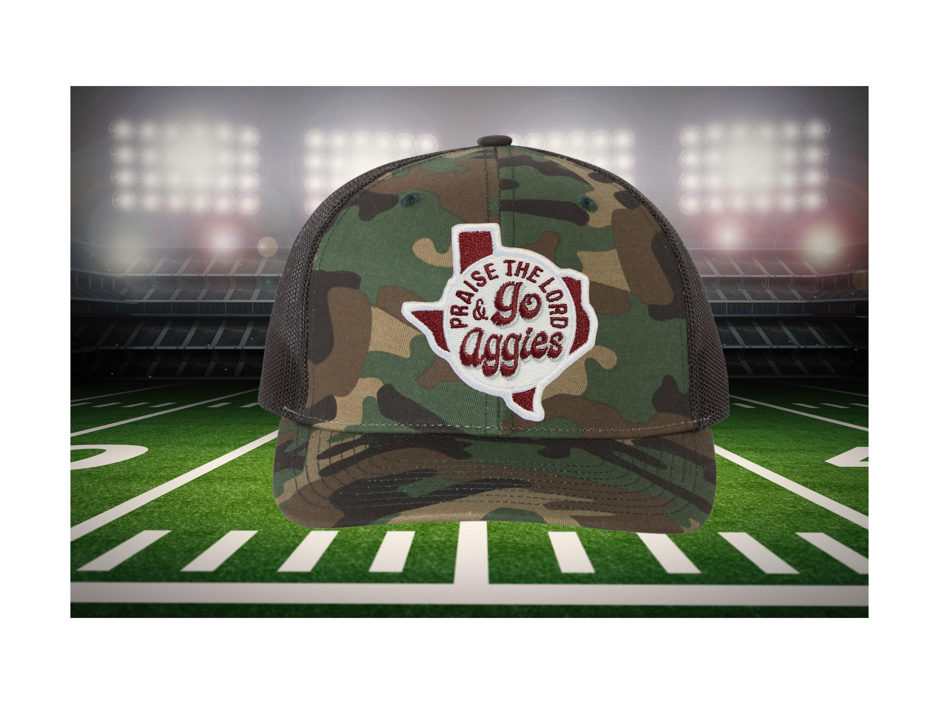 Praise the Lord and Go Aggies Trucker Cap