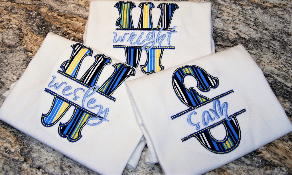 Toddler Personalized Split Letter Shirt – Custom Initial Tee