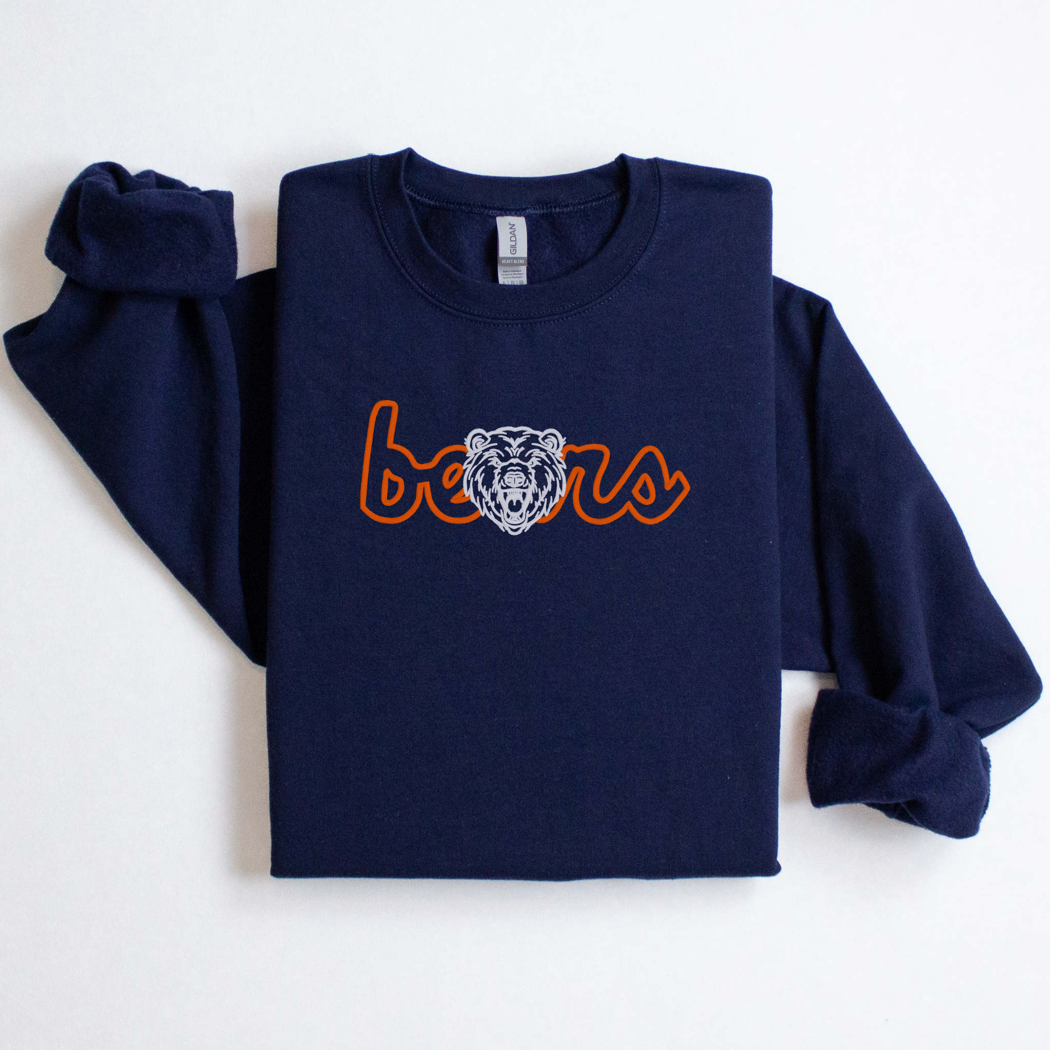 Outlined Bears Vintage Mascot Embroidered Sweatshirt