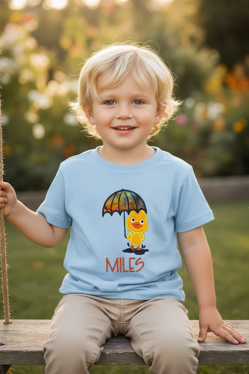 Personalized Puddle Duck Shirt | Custom Name Children’s Rainy Day Tee