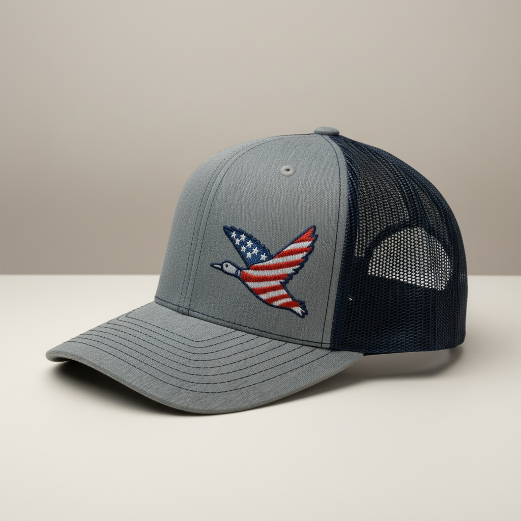 Patriotic Mallard Duck Embroidered Richardson Cap