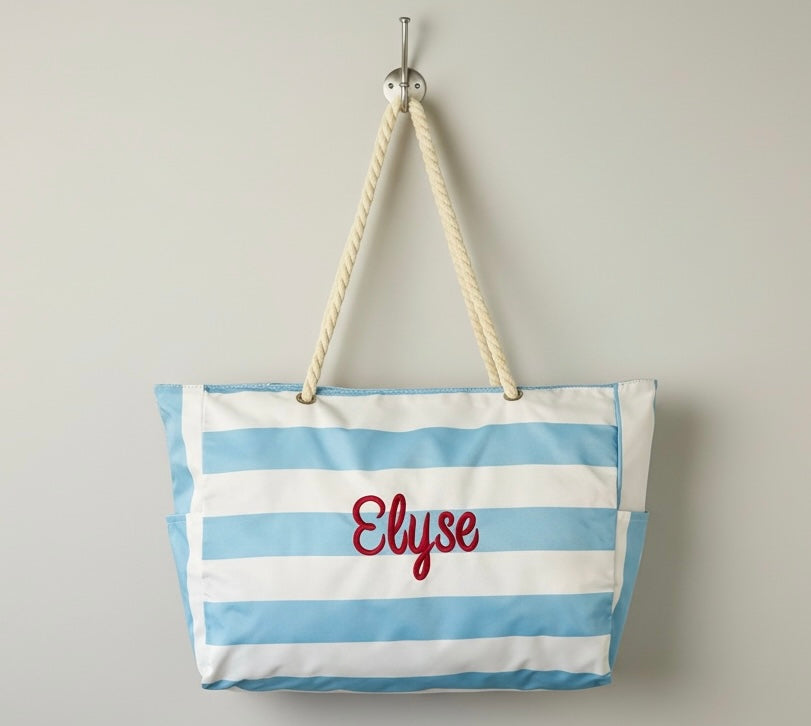 Personalized Waterproof Beach Bag with Embroidery
