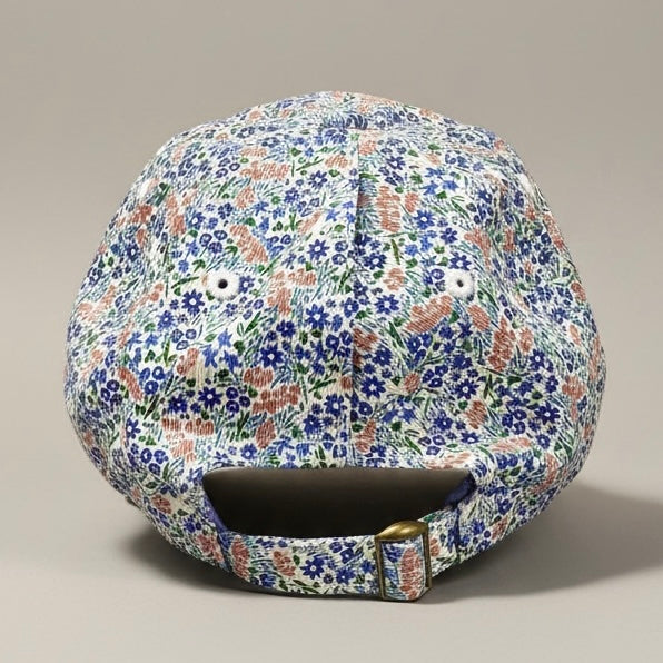 Custom Floral Cap with Embroidered Word