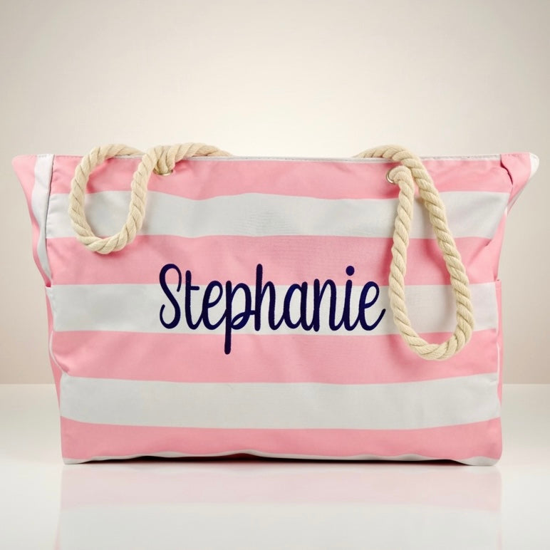 Personalized Waterproof Beach Bag with Embroidery