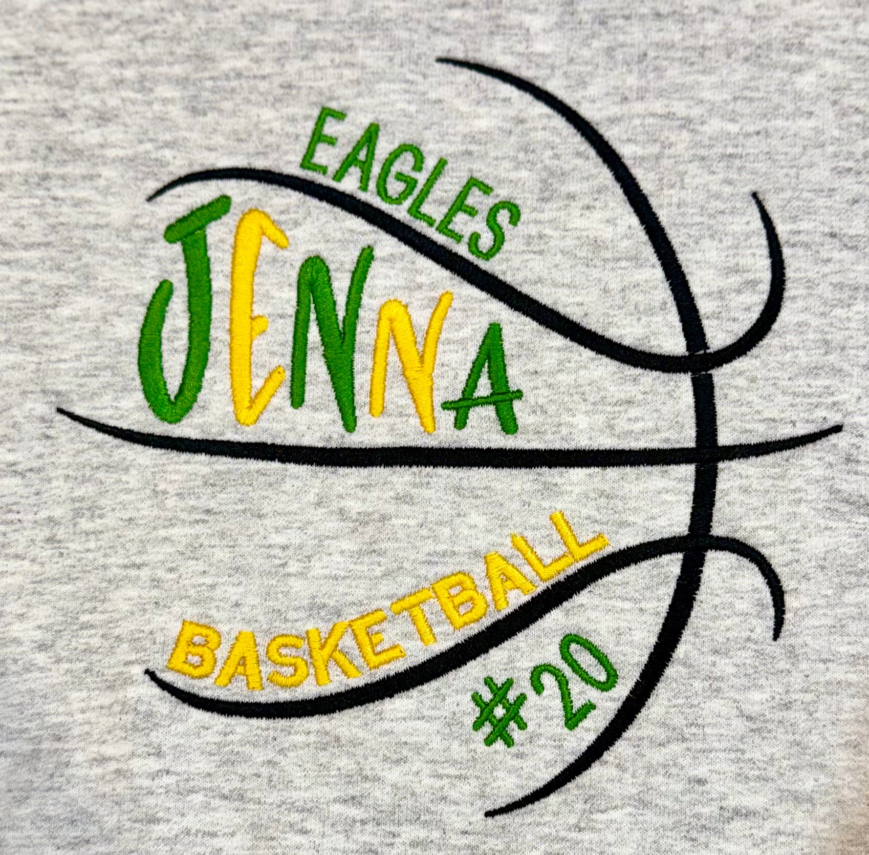 Custom Embroidered Basketball Frame Sweatshirt