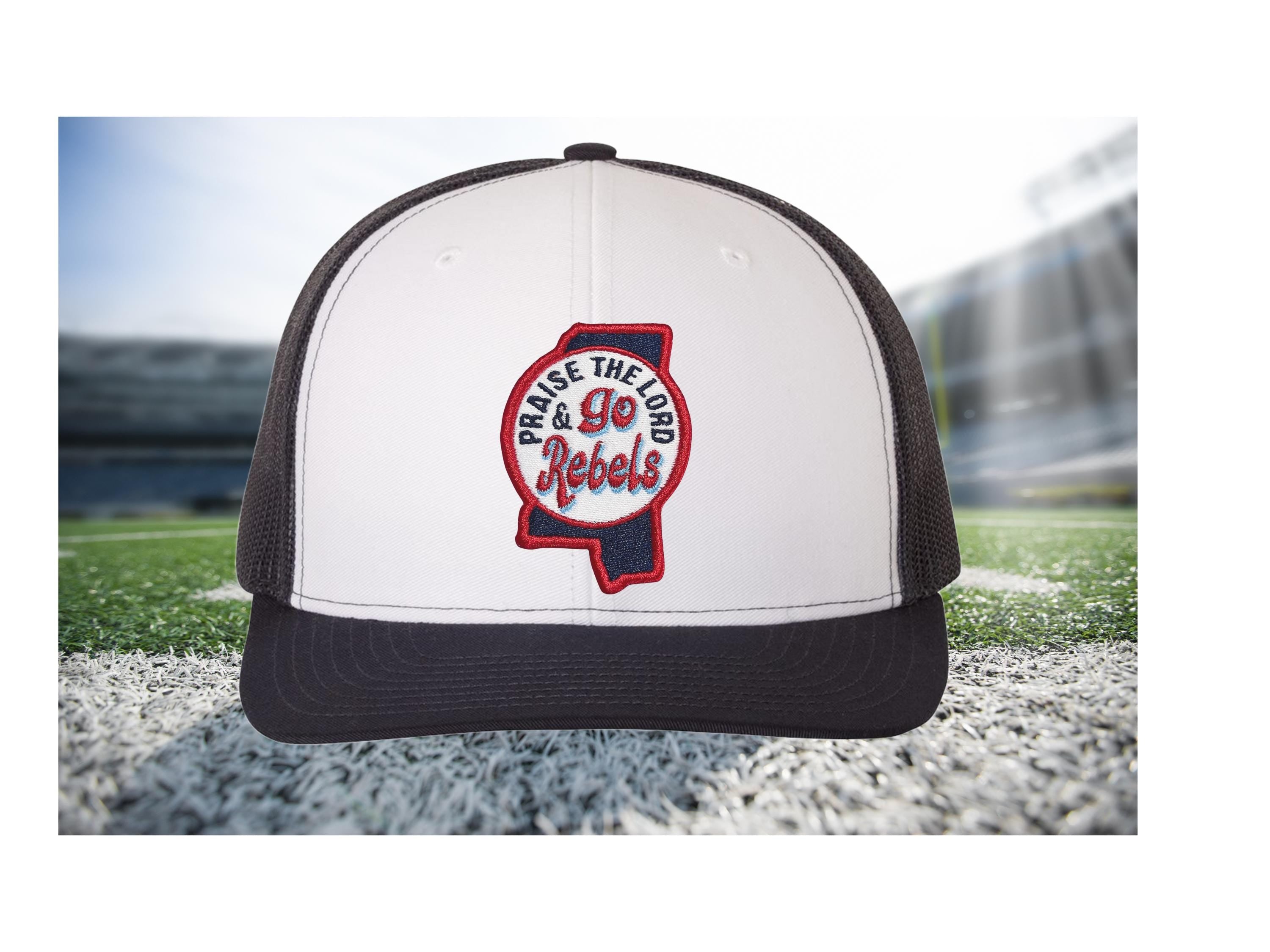 Praise the Lord and Go Rebels Trucker Cap