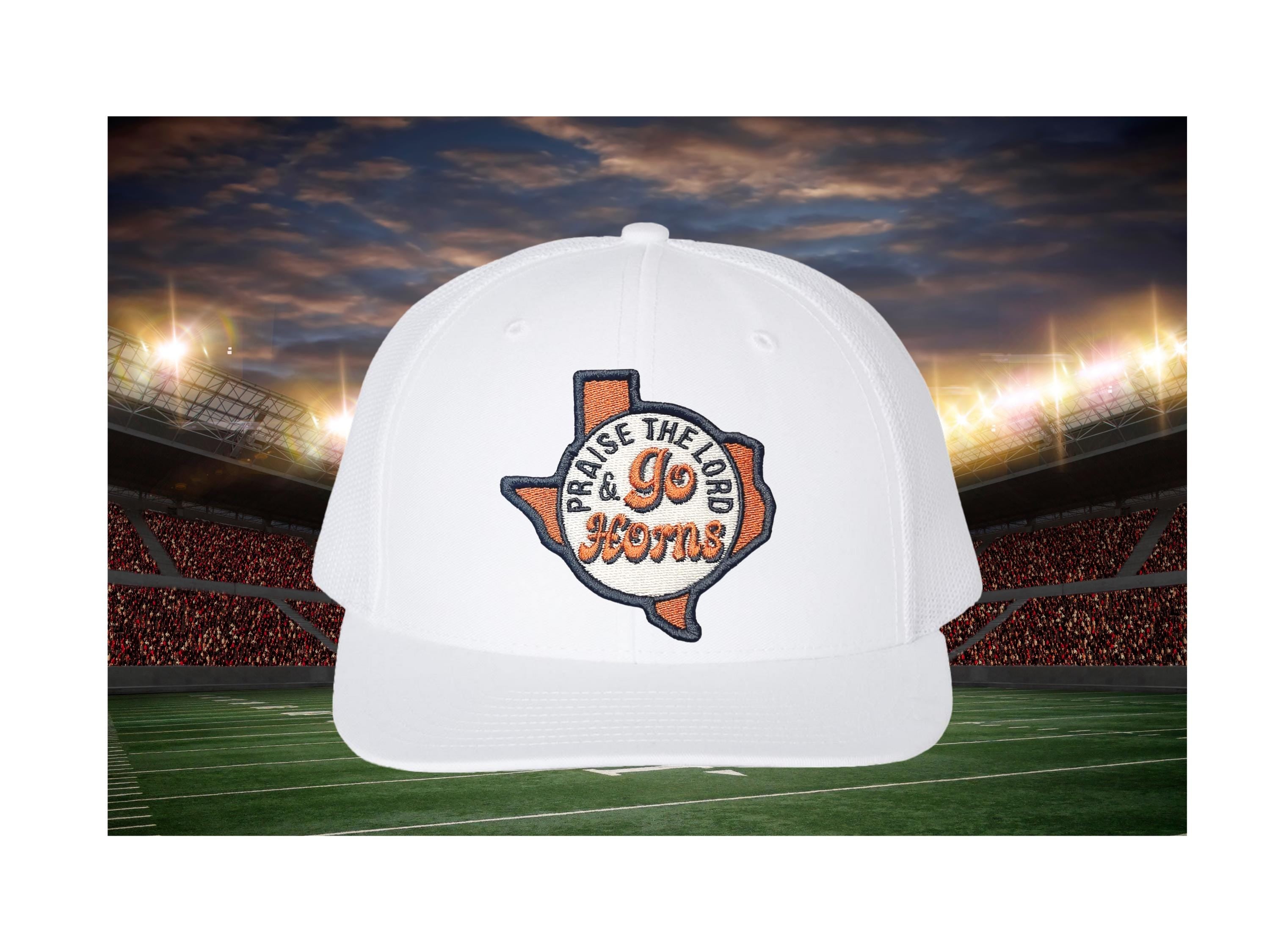 Praise the Lord and Go Horns Trucker Cap