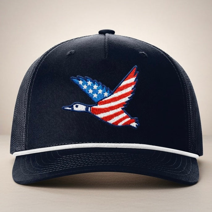 Patriotic Mallard Duck Embroidered Richardson Cap
