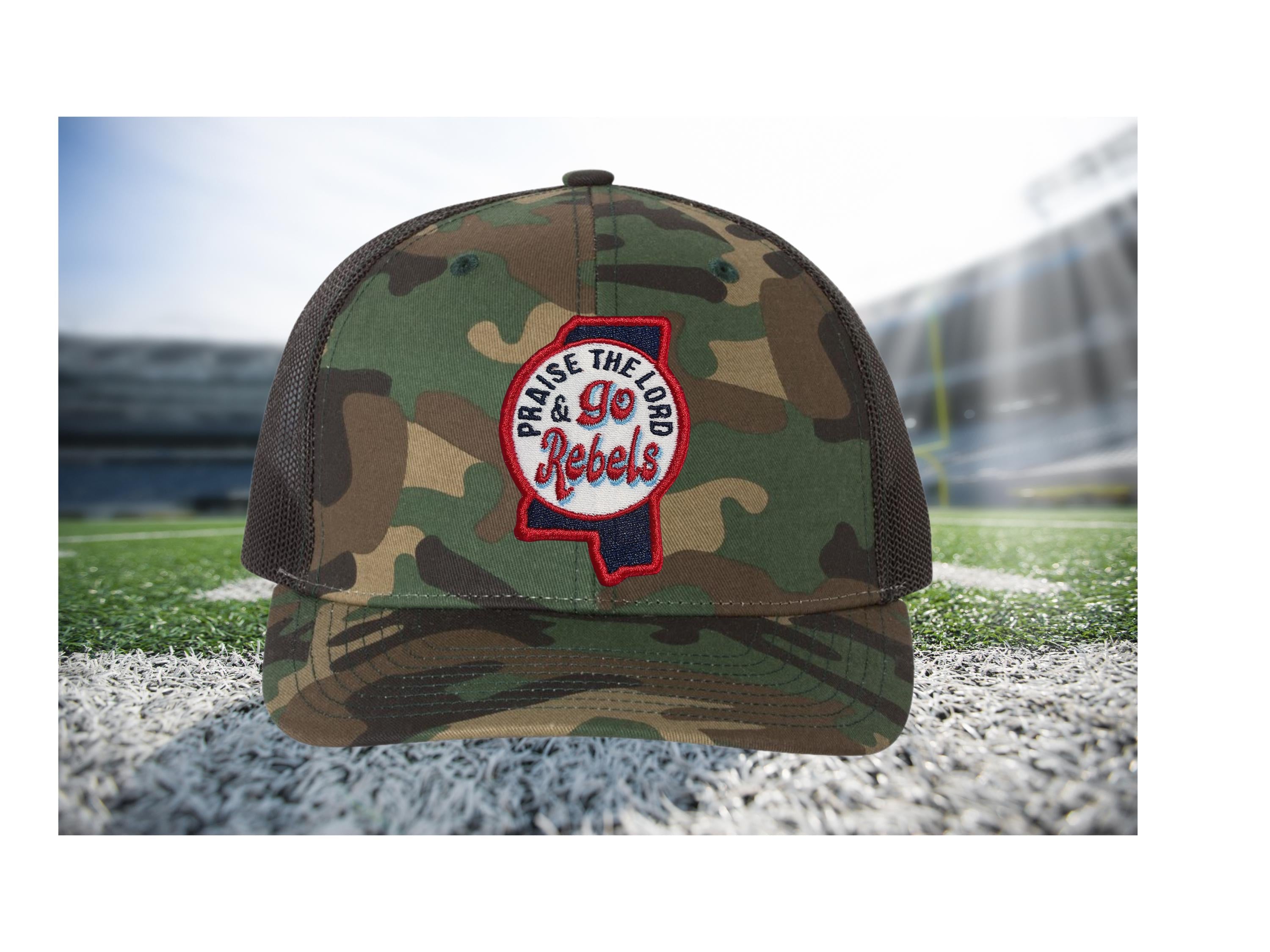 Praise the Lord and Go Rebels Trucker Cap