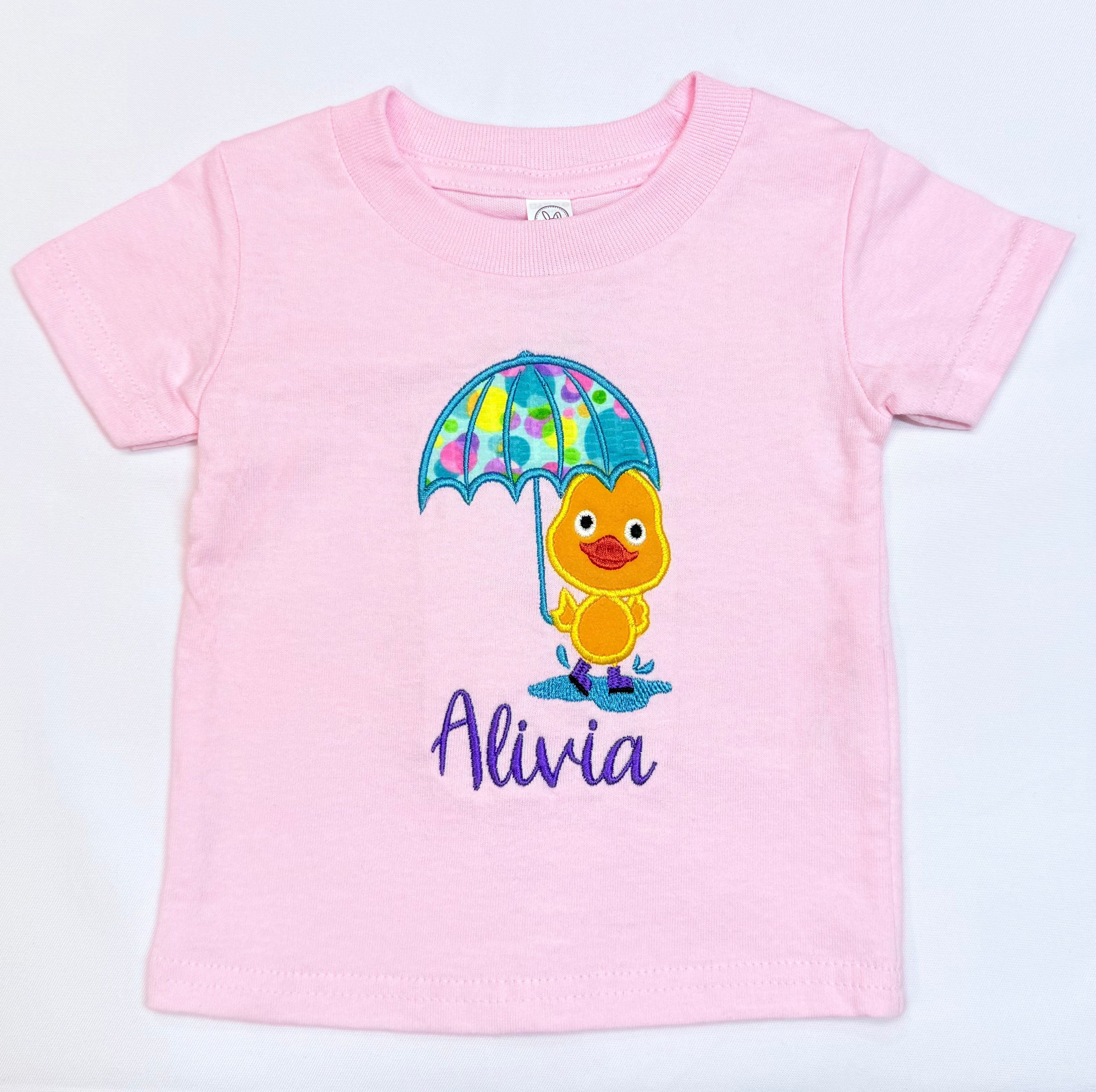 Personalized Puddle Duck Shirt | Custom Name Children’s Rainy Day Tee