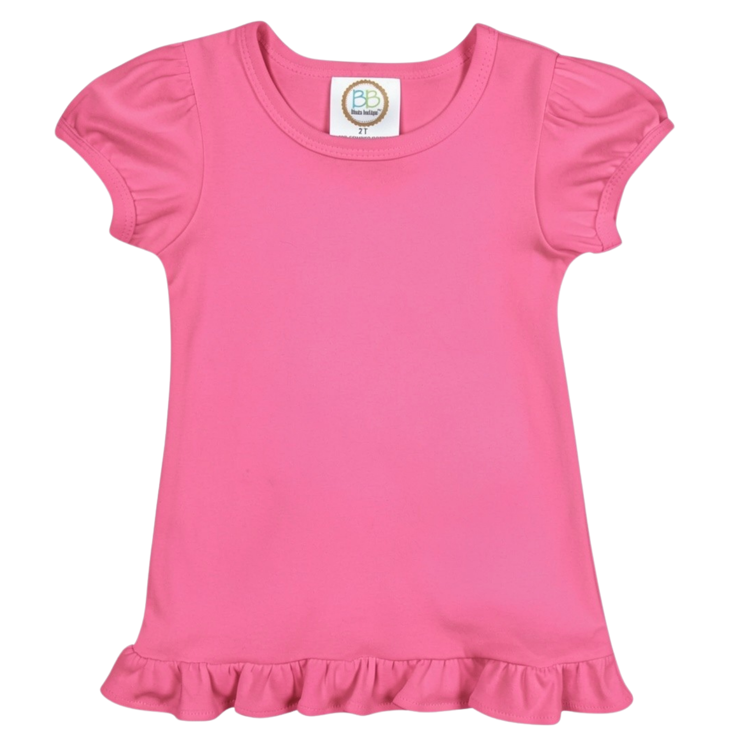 Girls Puff Sleeve Ruffle Shirt Personalized Embroidered Name & Custom Design