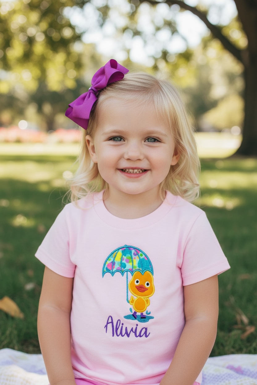 Personalized Puddle Duck Shirt | Custom Name Children’s Rainy Day Tee