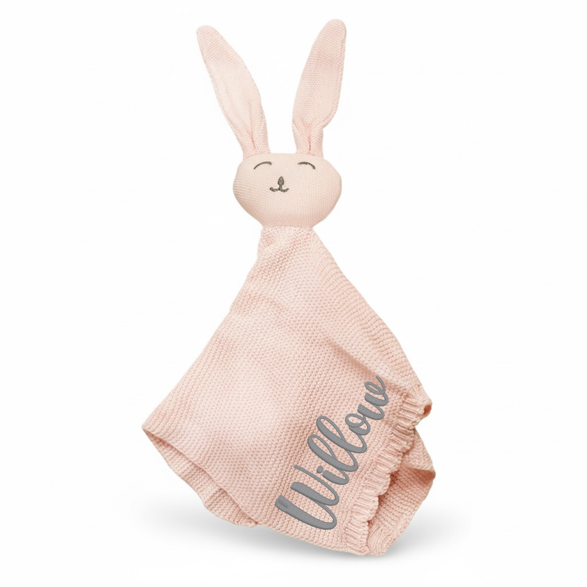 Personalized Knit Bunny Lovey Heirloom Baby Shower Gift