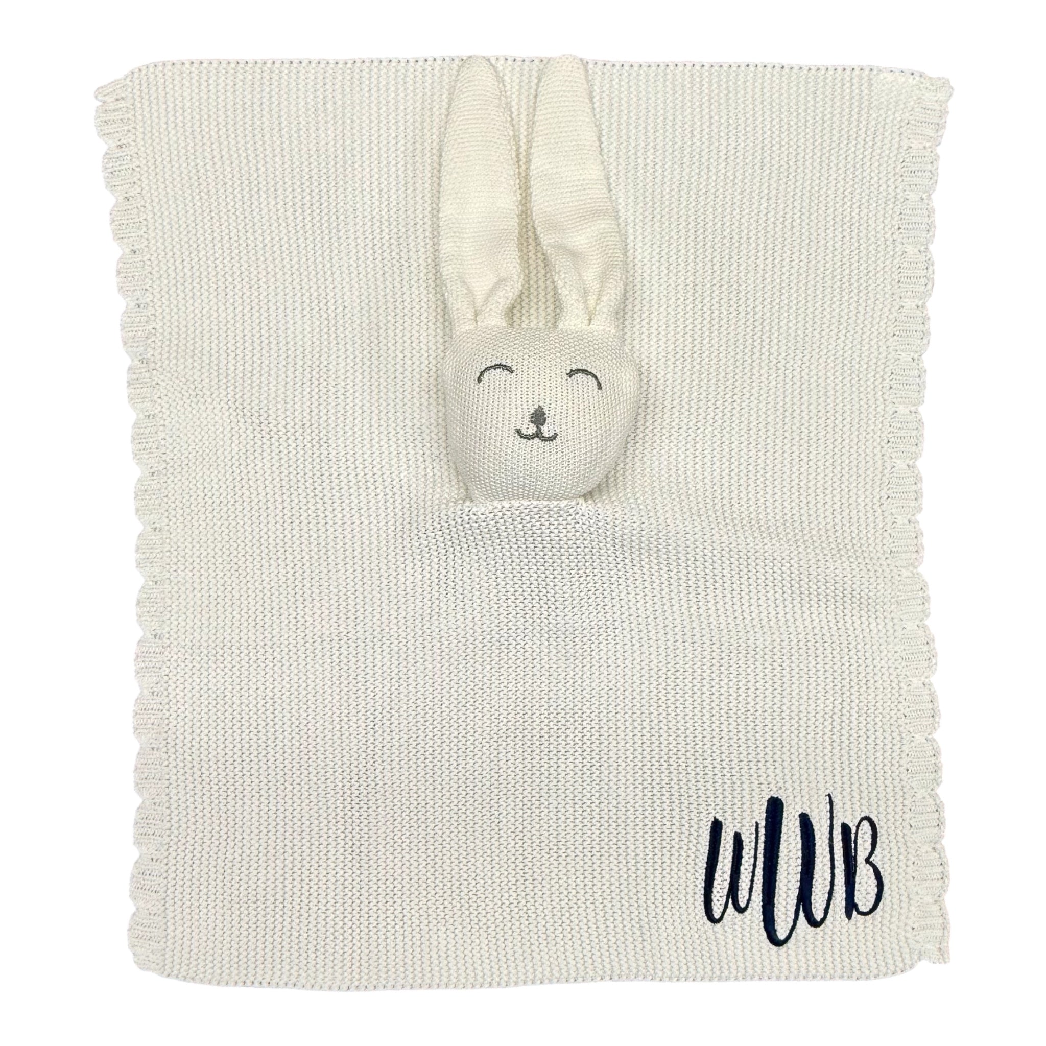 Personalized Knit Bunny Lovey Heirloom Baby Shower Gift