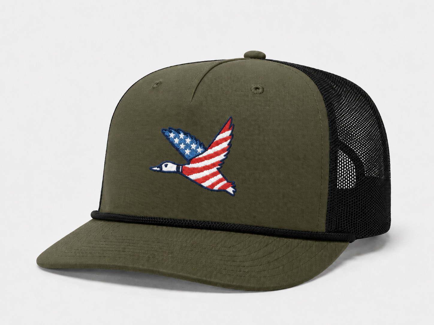 Patriotic Mallard Duck Embroidered Richardson Cap