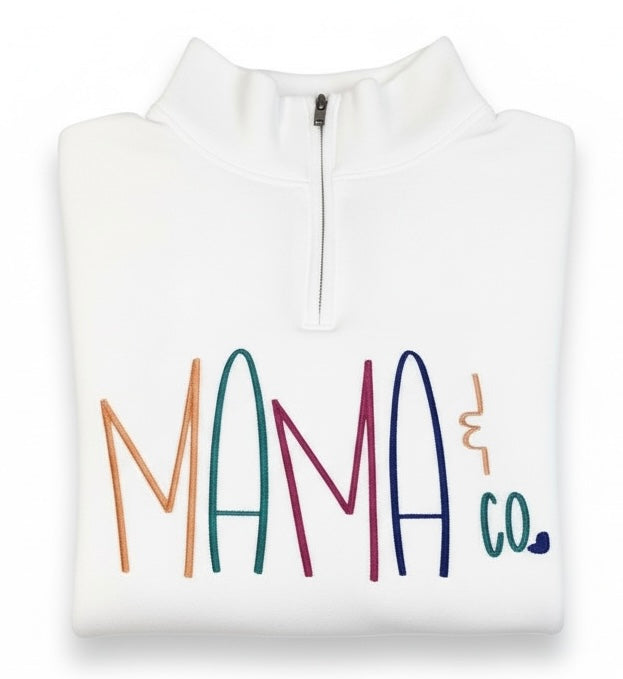 MAMA & Co Custom Embroidered 1/4 Zip & Crewneck Sweatshirt