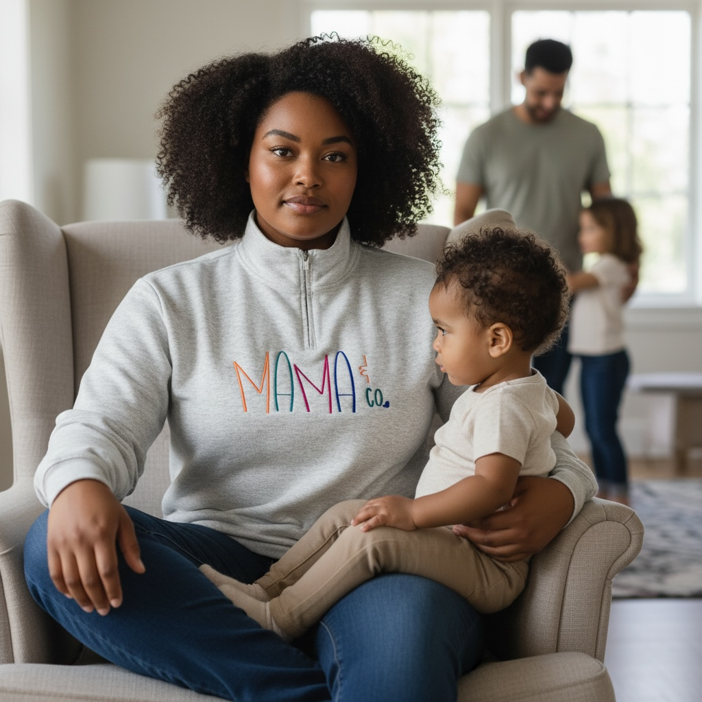 MAMA & Co Custom Embroidered 1/4 Zip & Crewneck Sweatshirt