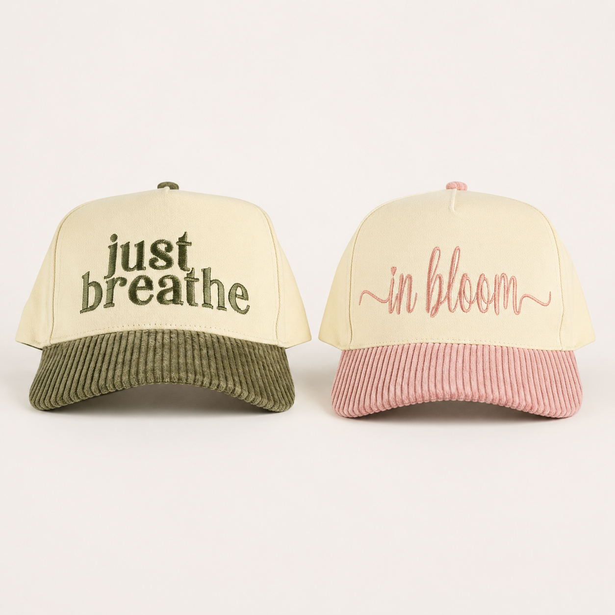 Custom Corduroy Bill Embroidered Cap