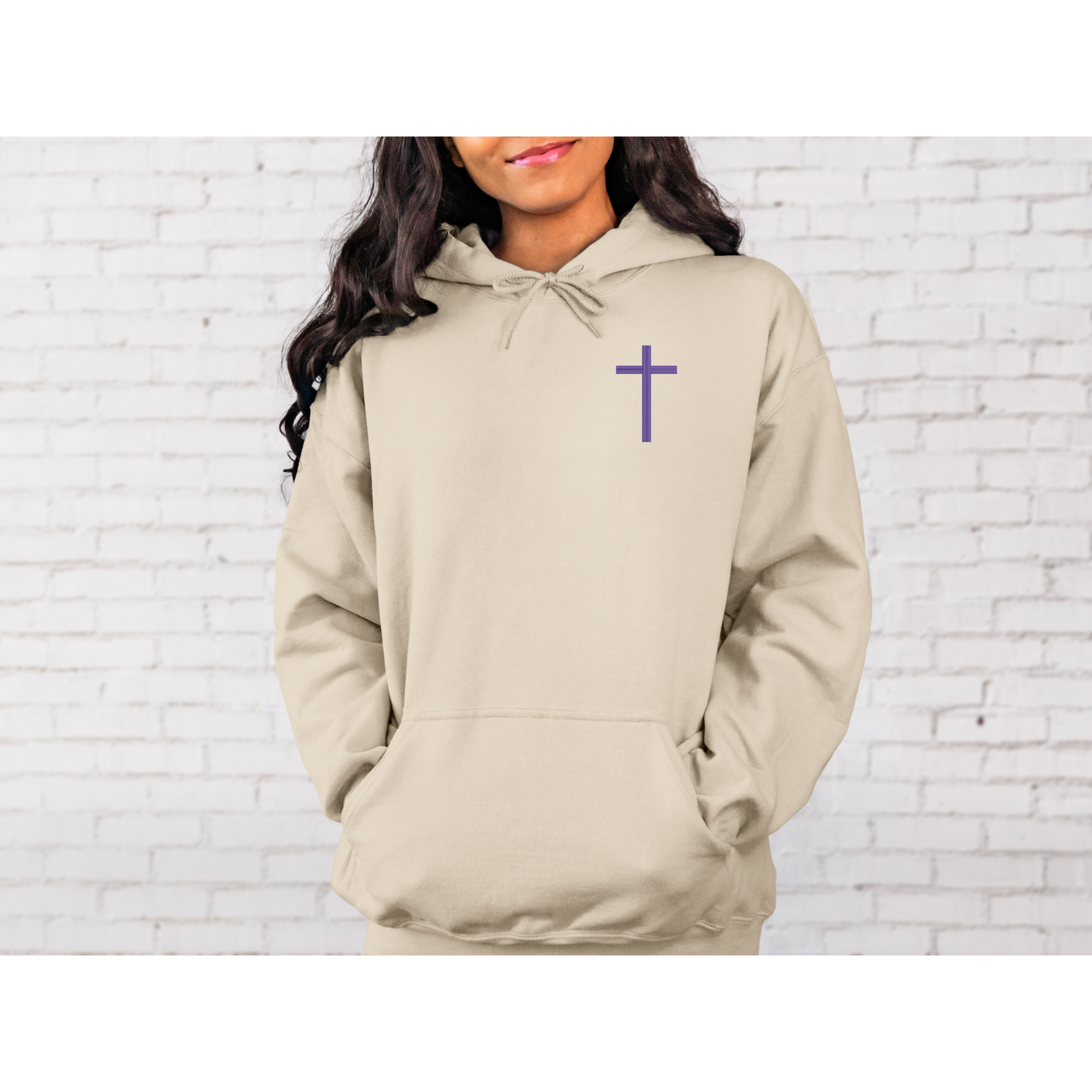 Simple Cross Embroidered Sweatshirt | Minimal Christian Faith Apparel