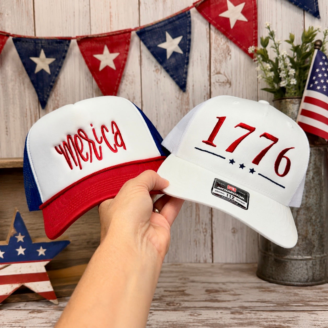 ’Merica Embroidered Foam Rope Trucker Hat