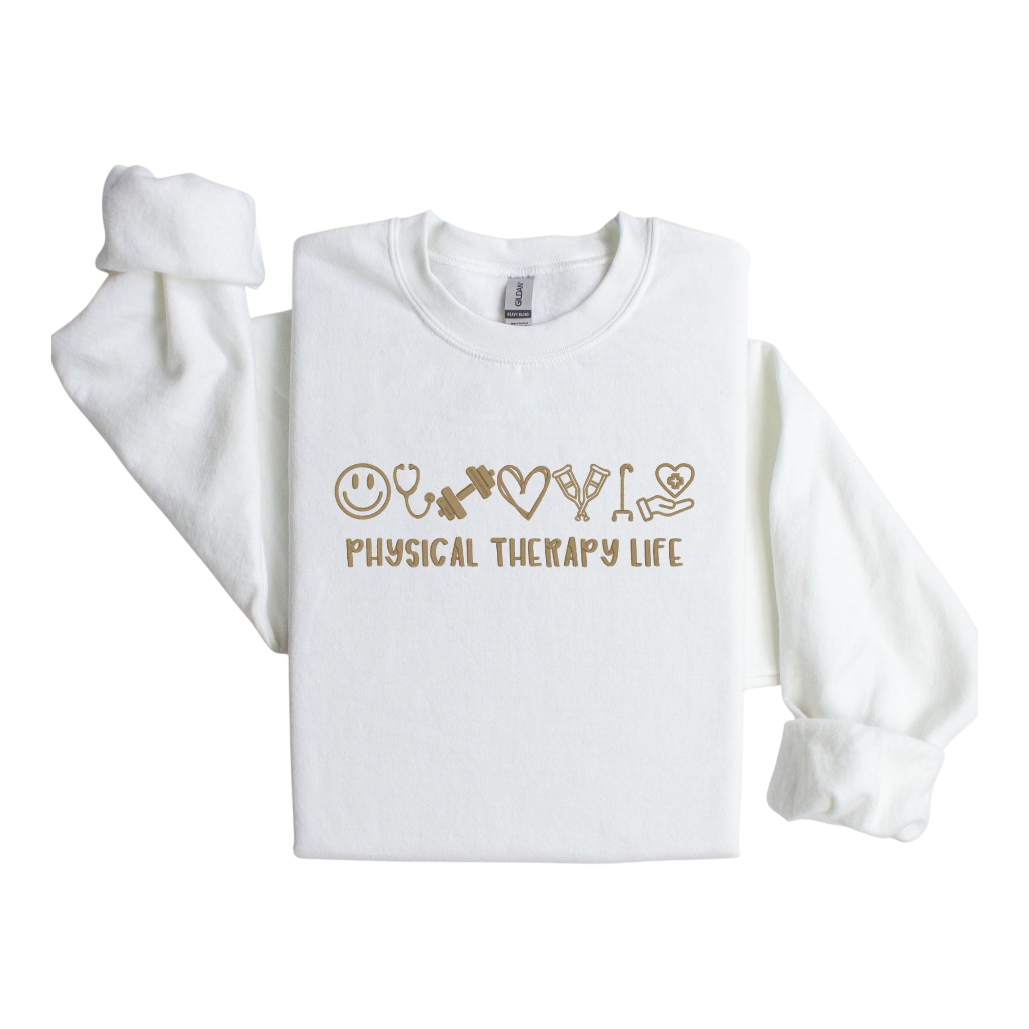 Physical Therapy Life Embroidered Sweatshirt with Icons