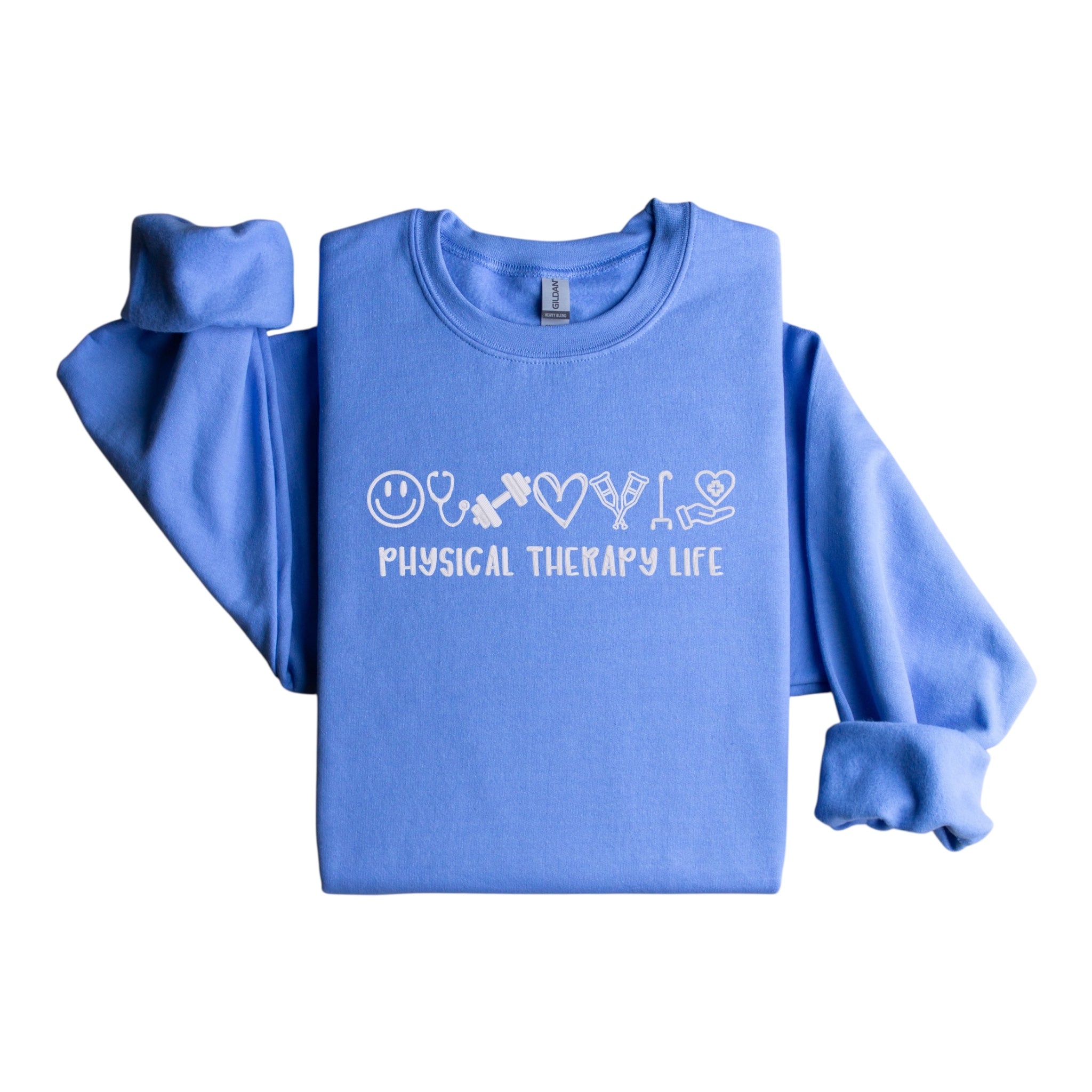 Physical Therapy Life Embroidered Sweatshirt with Icons