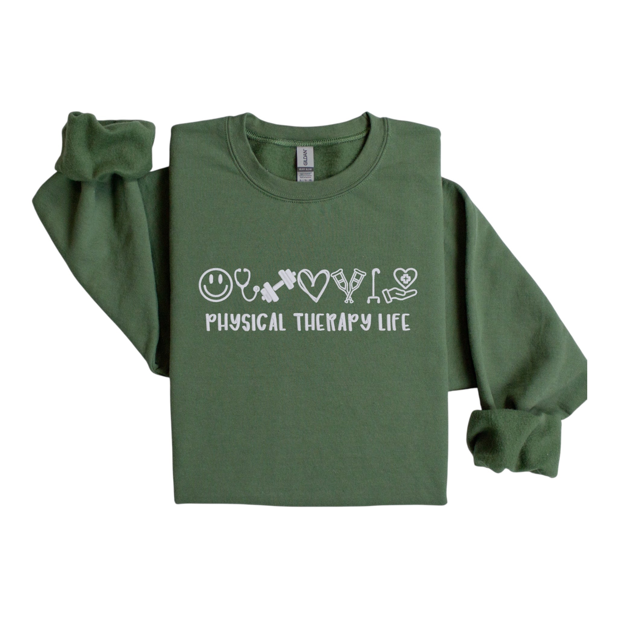 Physical Therapy Life Embroidered Sweatshirt with Icons