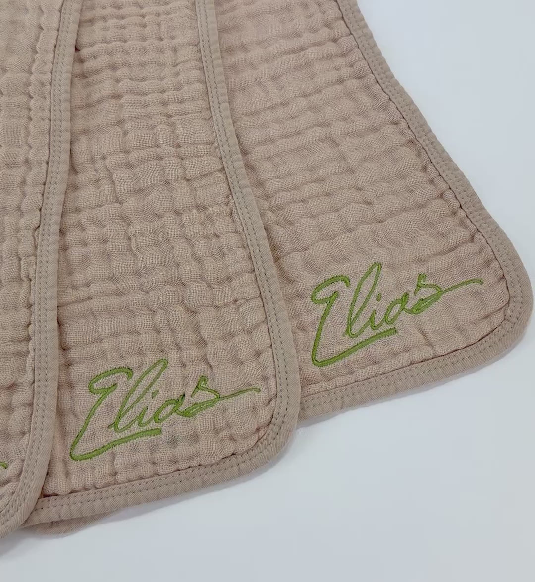 Personalized Muslin Burp Cloths – Newborn Essential Set of 4