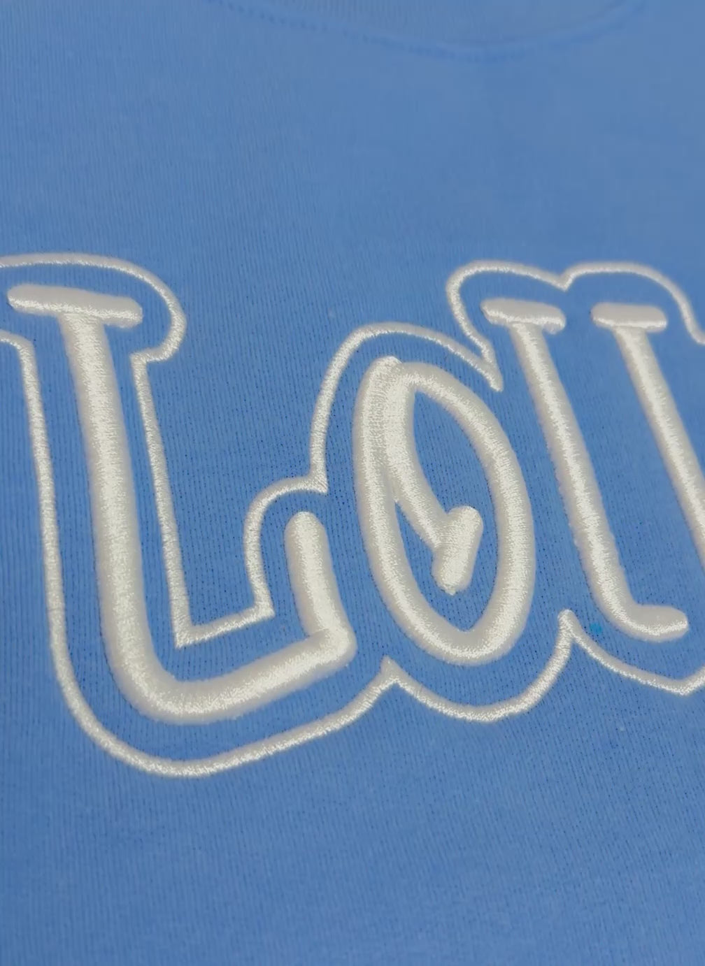 3D Puff Custom Embroidered Outline Monogram or Name Crewneck Sweatshirt