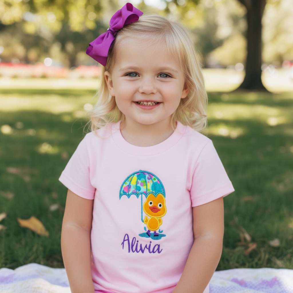 Personalized Puddle Duck Embroidered Shirt