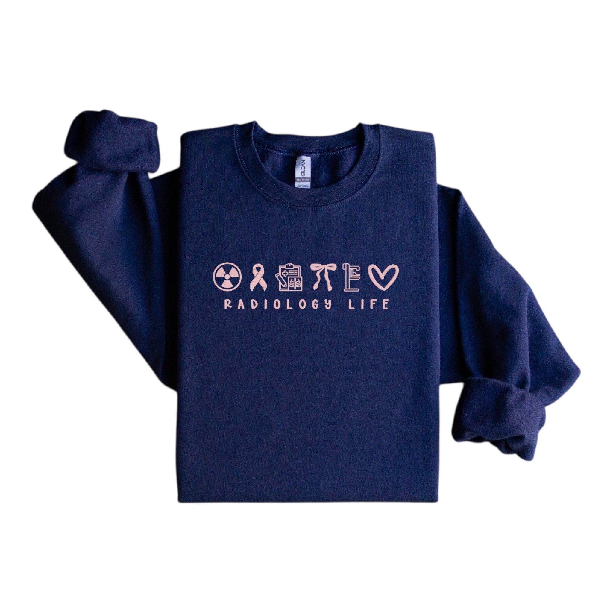 Radiology Life Crewneck Embroidered Sweatshirt Medical Profession Icon