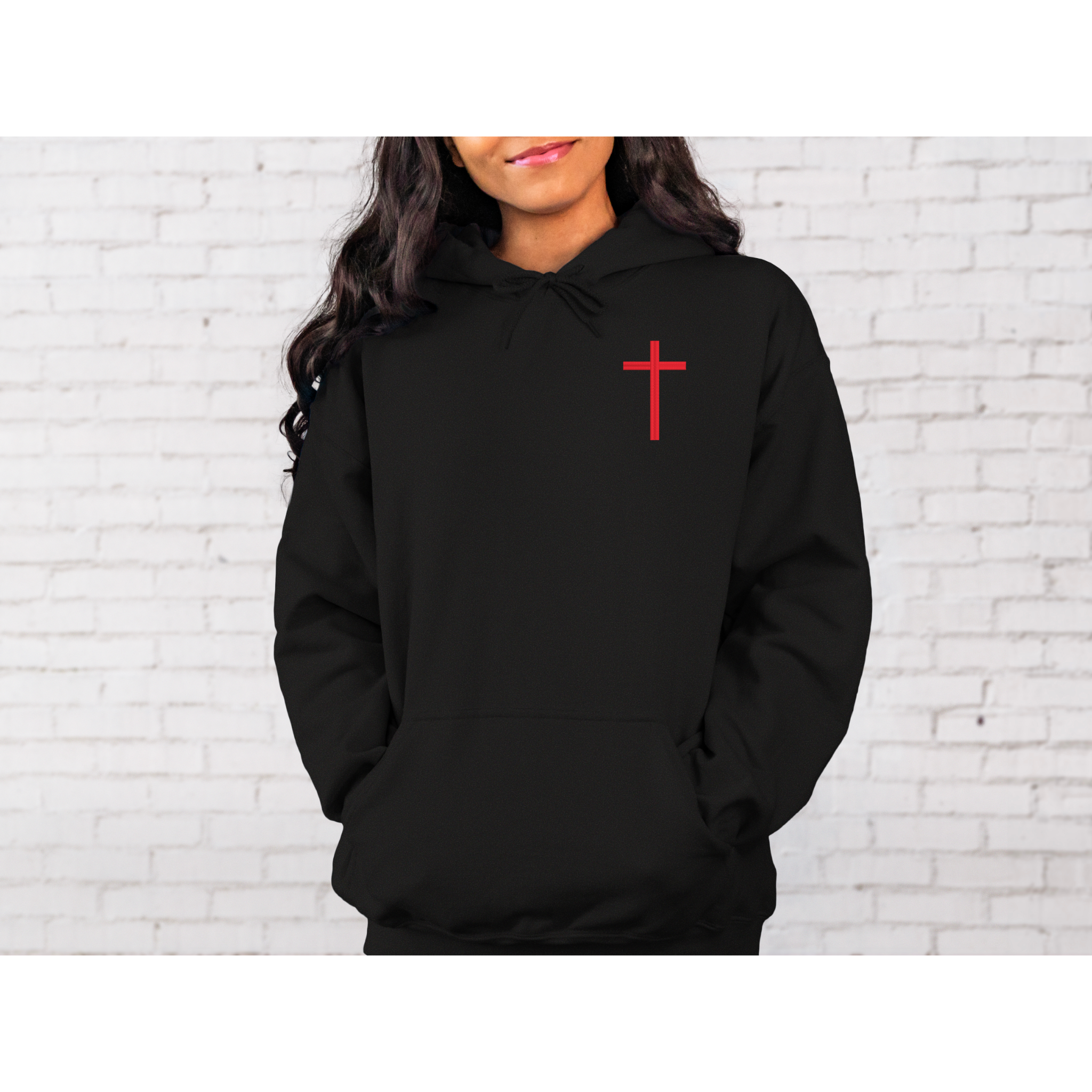 Simple Cross Embroidered Sweatshirt | Minimal Christian Faith Apparel