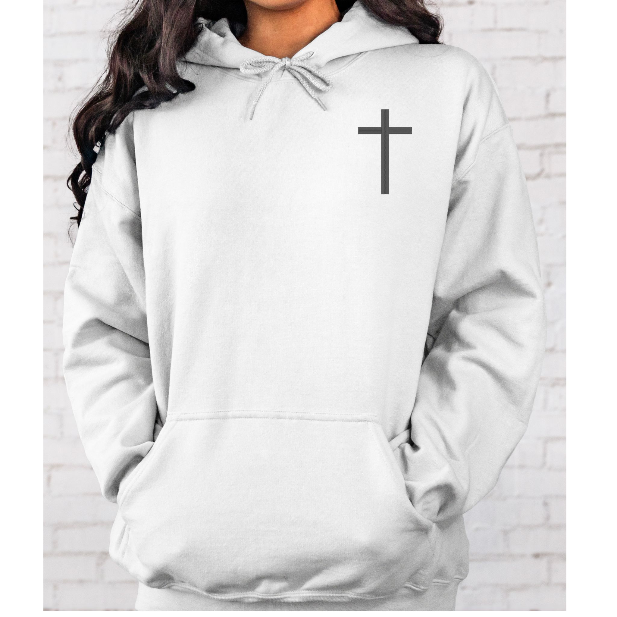 Simple Cross Embroidered Sweatshirt | Minimal Christian Faith Apparel