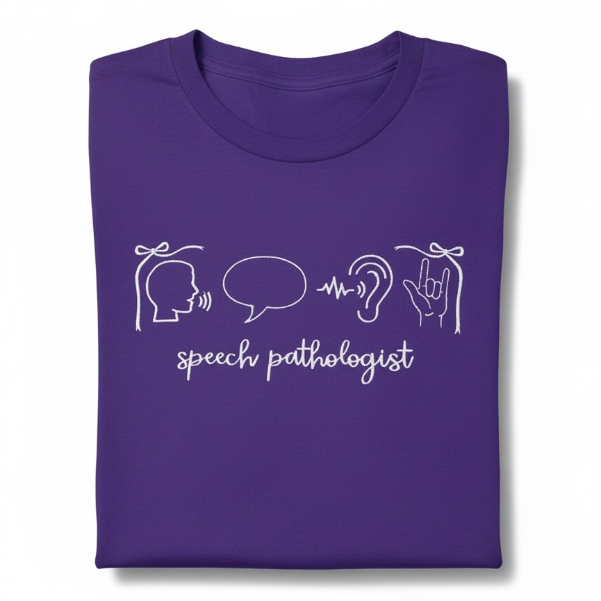 Speech Pathologist Shirt Embroidered Medical Profession Tee