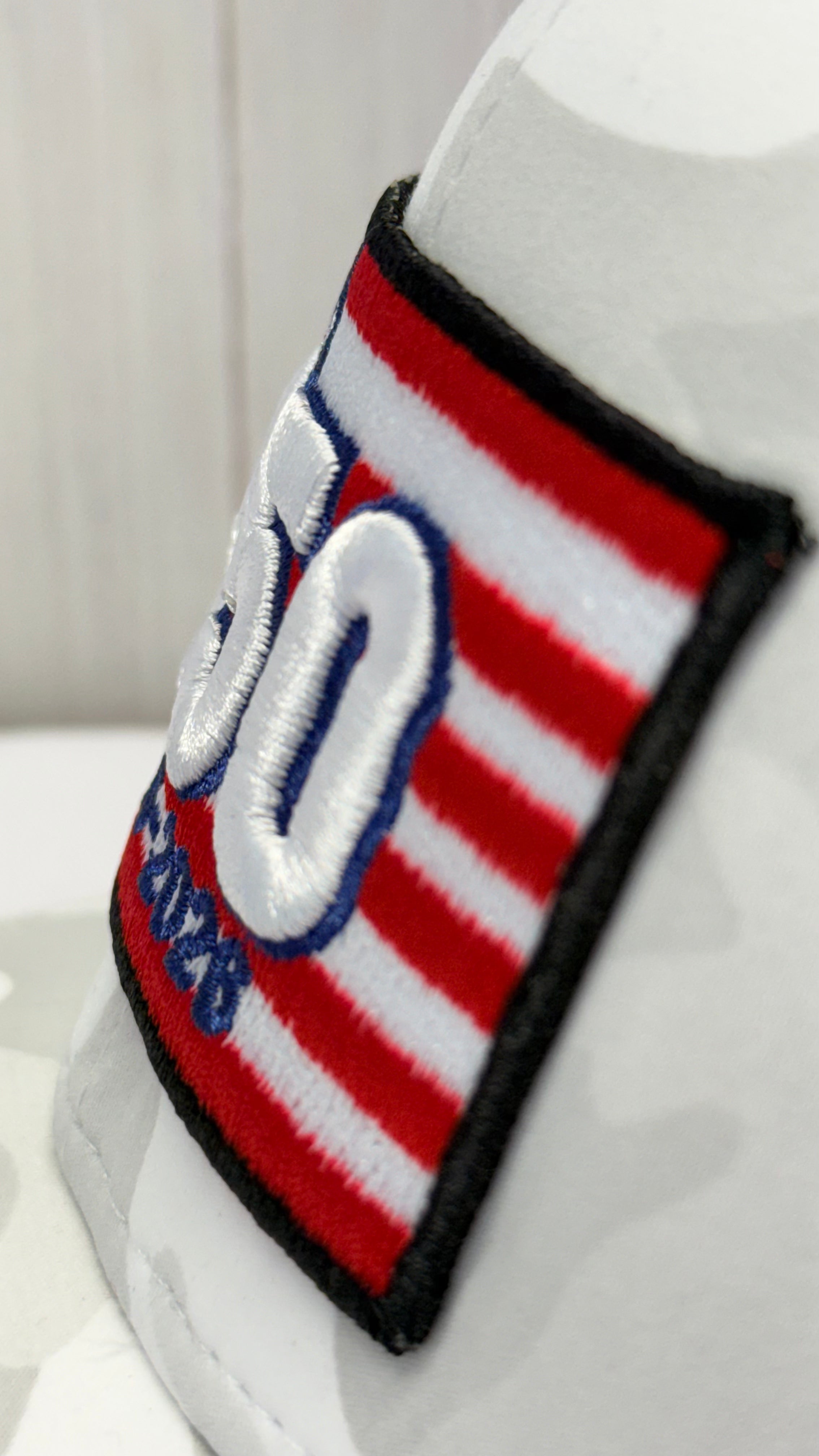 250 Puff Patch Trucker Hat Patriotic American Flag Cap