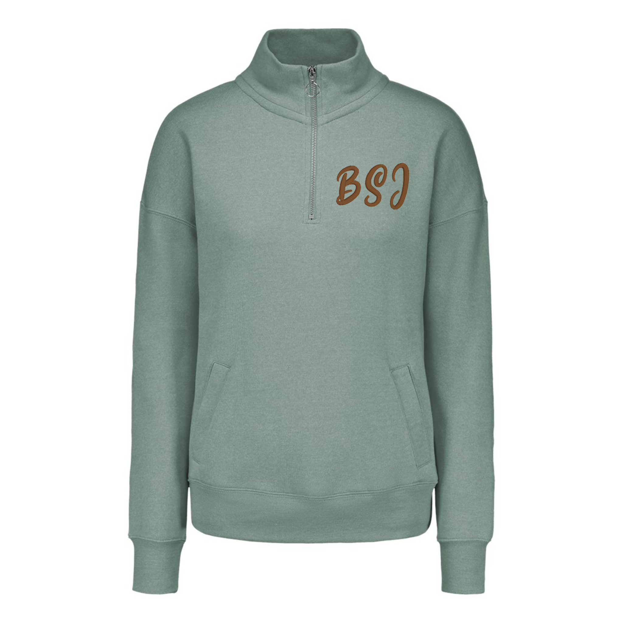 Women’s Quarter Zip Heavyweight Fleece Sweatshirt with Pockets Custom Embroidered Initial Pullover